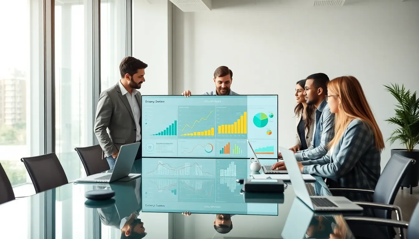 diverse team discussing energy solutions in a modern office.