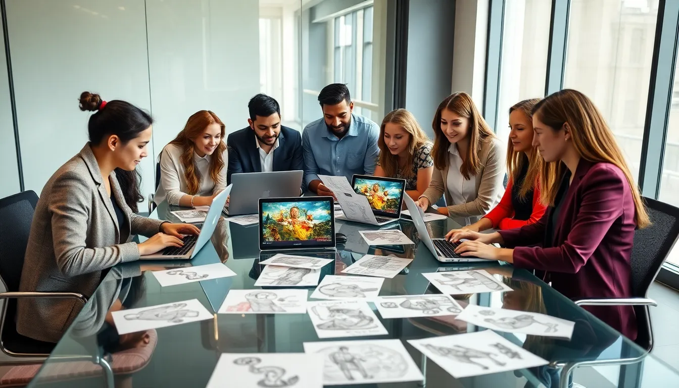 diverse team collaborating on ck2generator.com tools in a modern office.