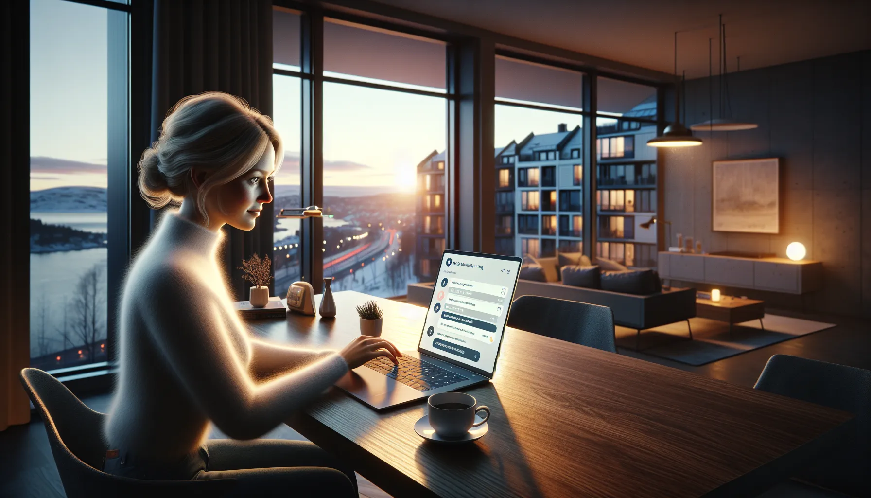 Hvordan ai-drevne chatbots kan forbedre kundeopplevelsen 3 Norwegian woman solving a support issue with an ai chatbot on her laptop.