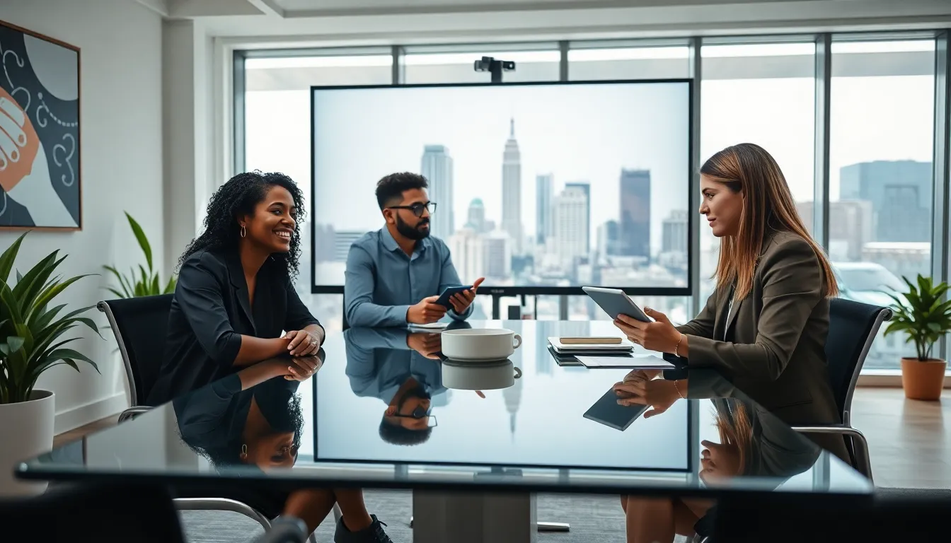 diverse professionals discussing the concept of suhjvfu in a modern office.