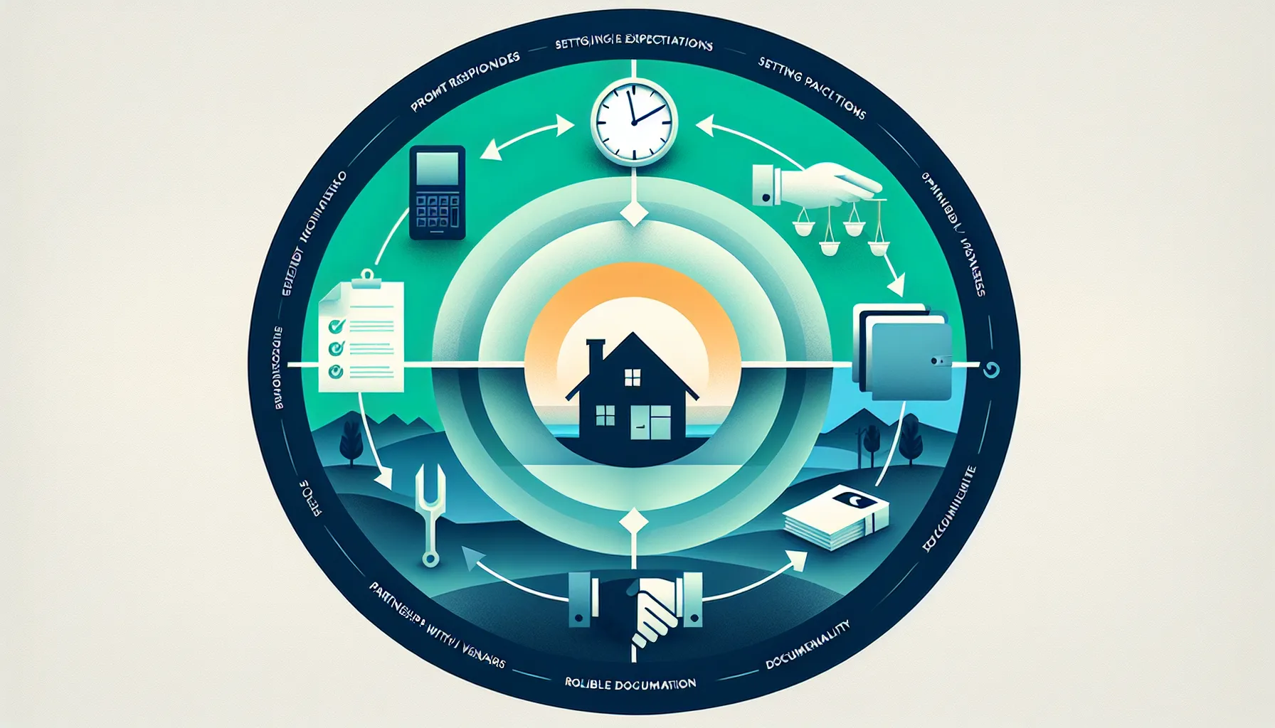visual cycle of steps for resolving tenant concerns in property management
