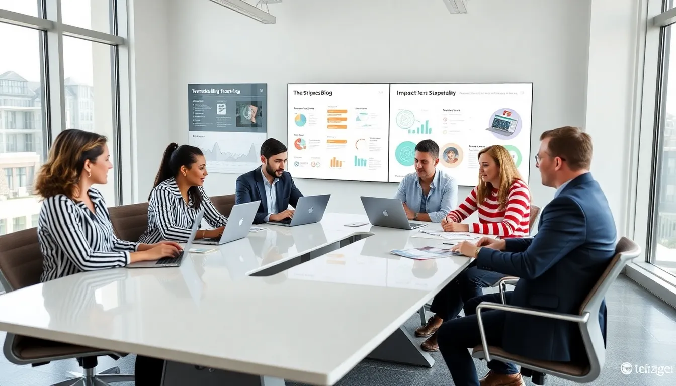 diverse team collaborating in a bright office environment.