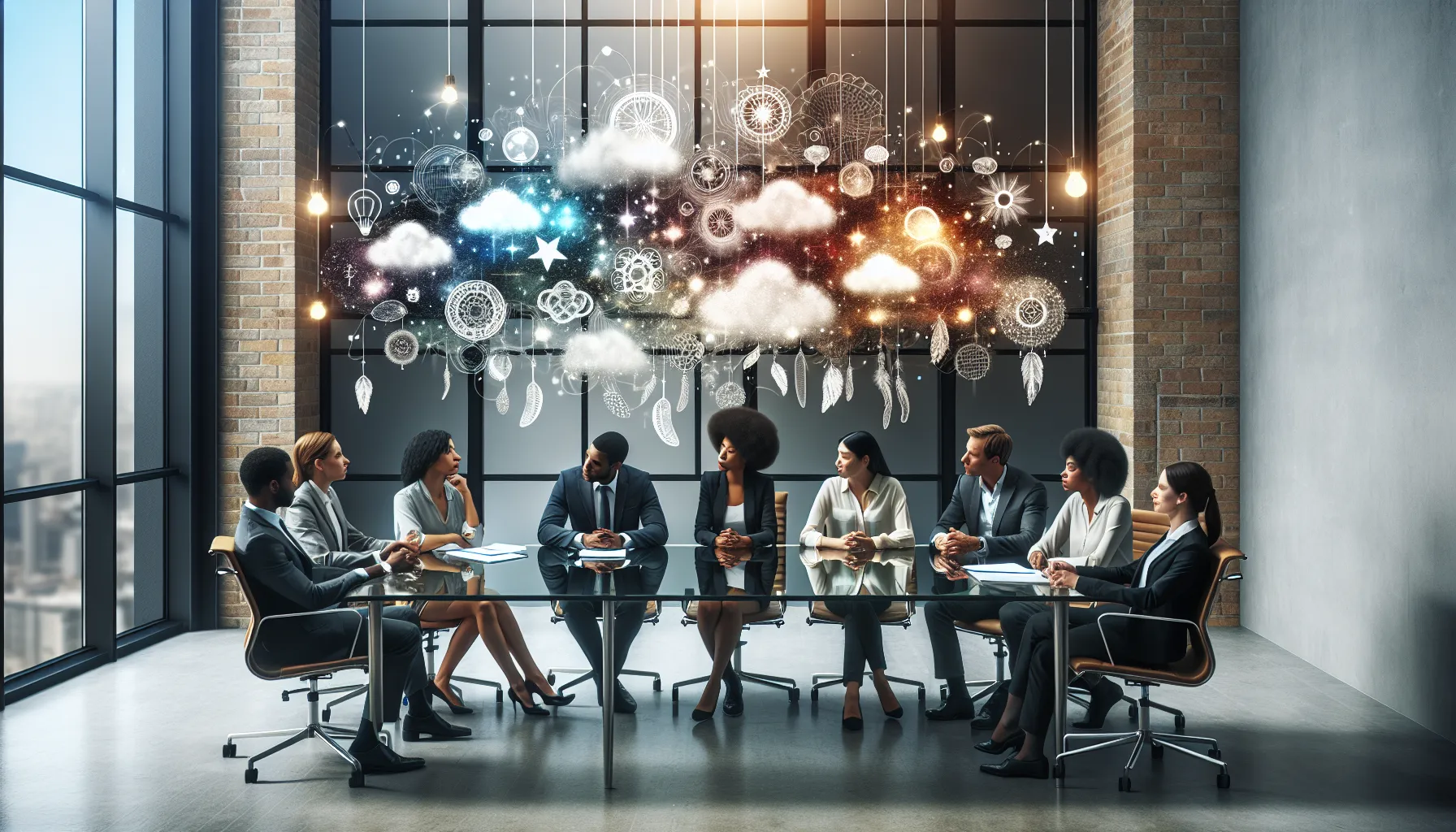 diverse professionals discussing the cultural significance of sleep in an office.