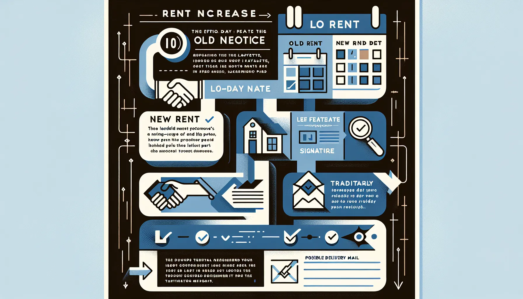 diagram showing the steps for rent increase notification in Lafayette, Louisiana