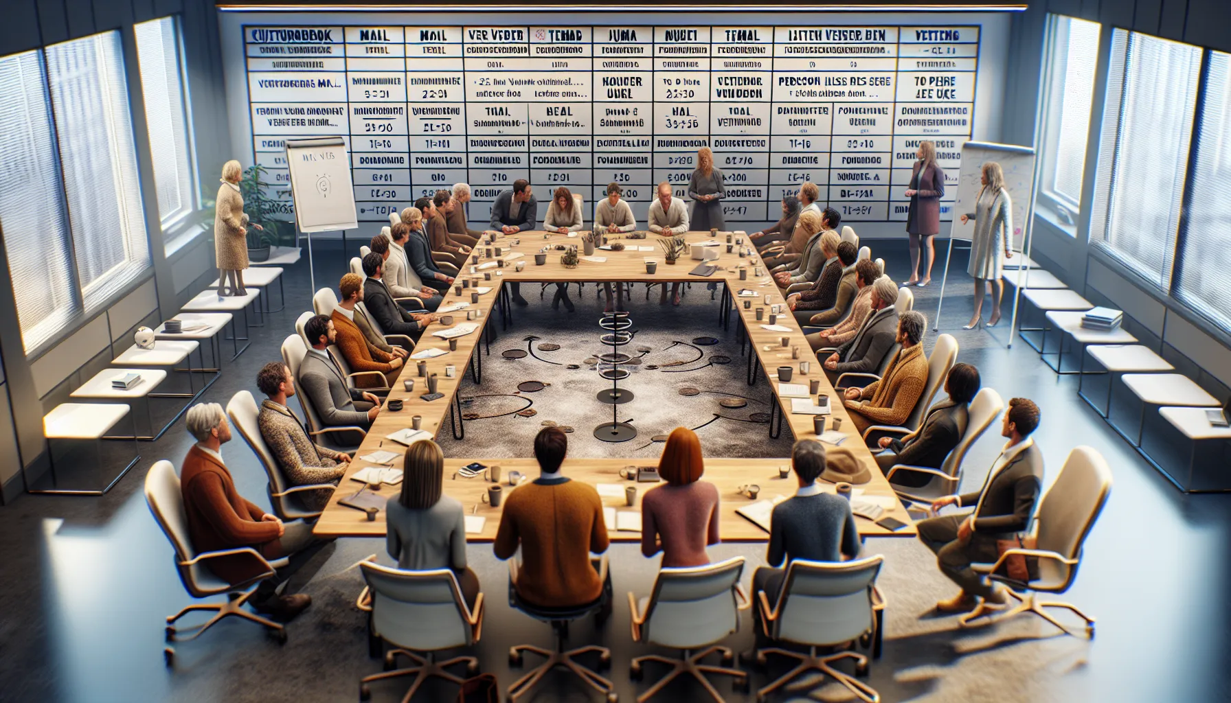 Team workshop in a norwegian office, defining goals, theme, and culture actions.