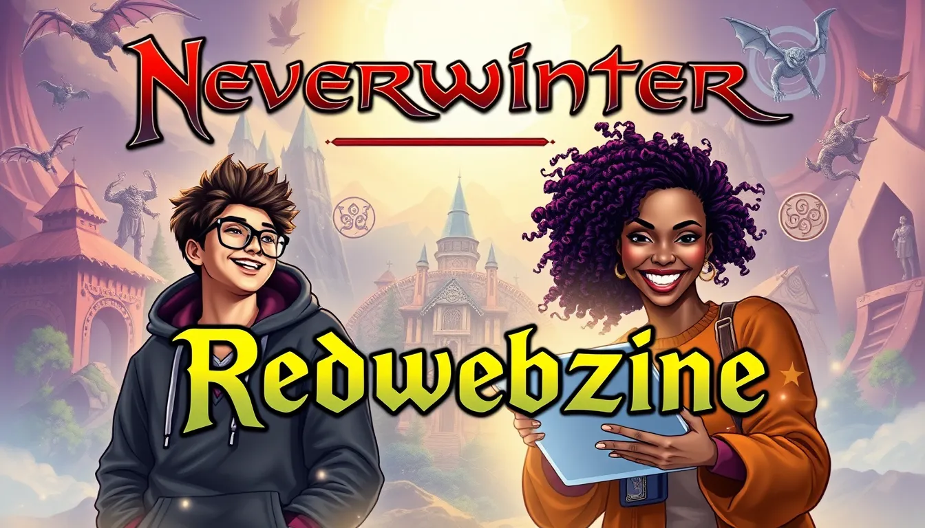 a diverse group of players creating art for Neverwinter's Redwebzine.