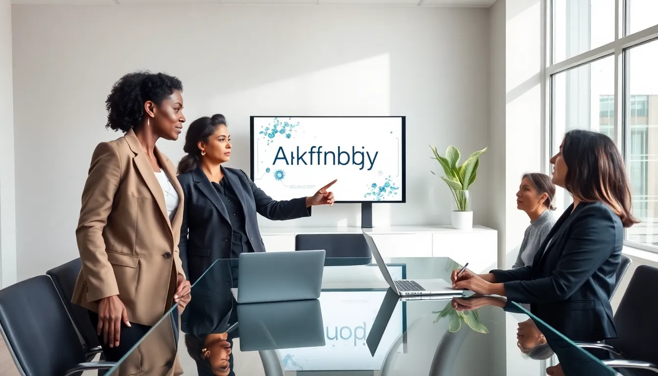 diverse team discussing ideas in a modern office setting