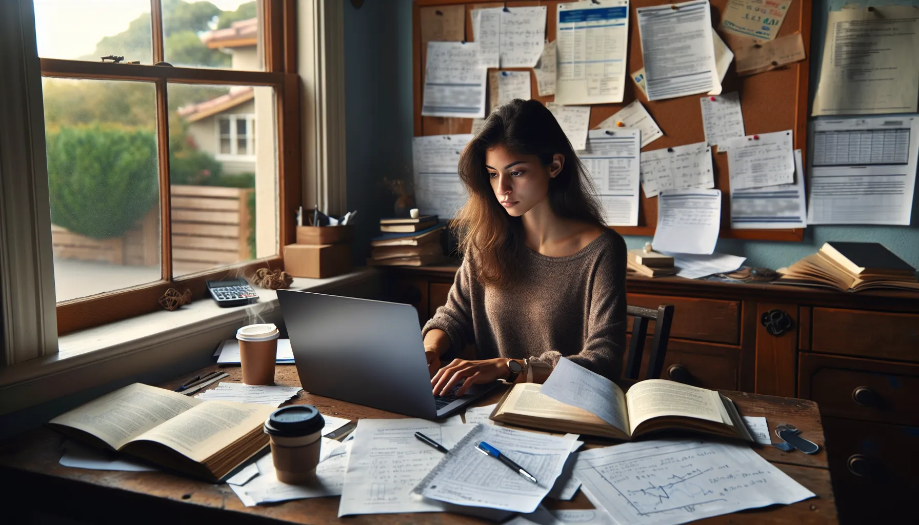 A student completing financial aid forms on a laptop at home.