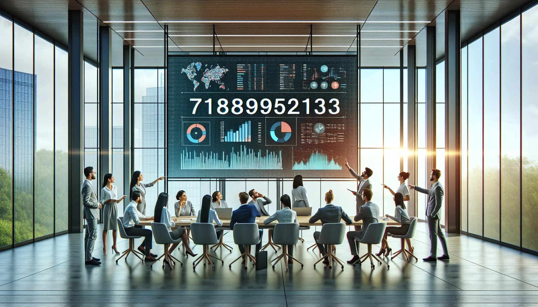 diverse professionals analyzing data in a modern office.