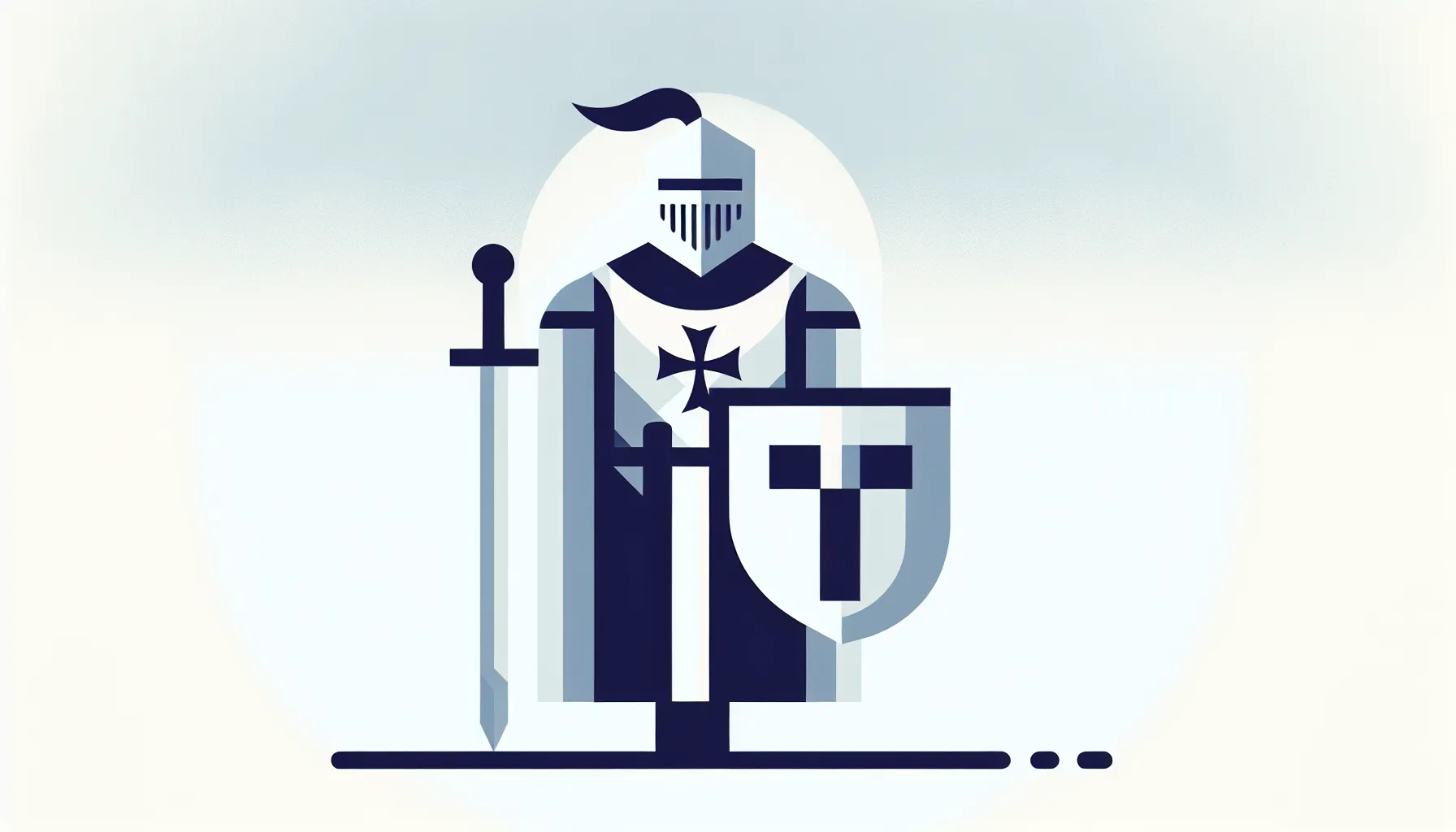 Minimalist knight silhouette with sword representing Croatian medieval heroic literature