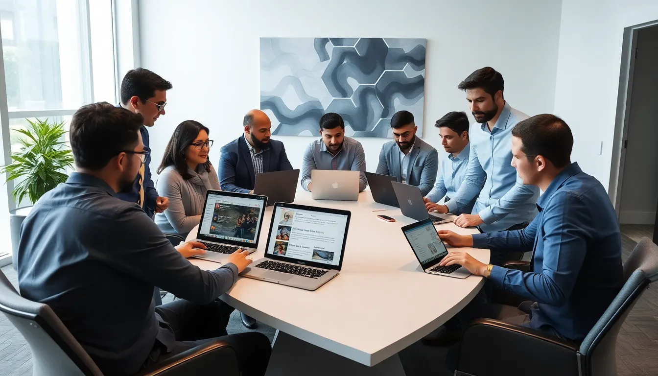 diverse team collaborating on gaming content creation.