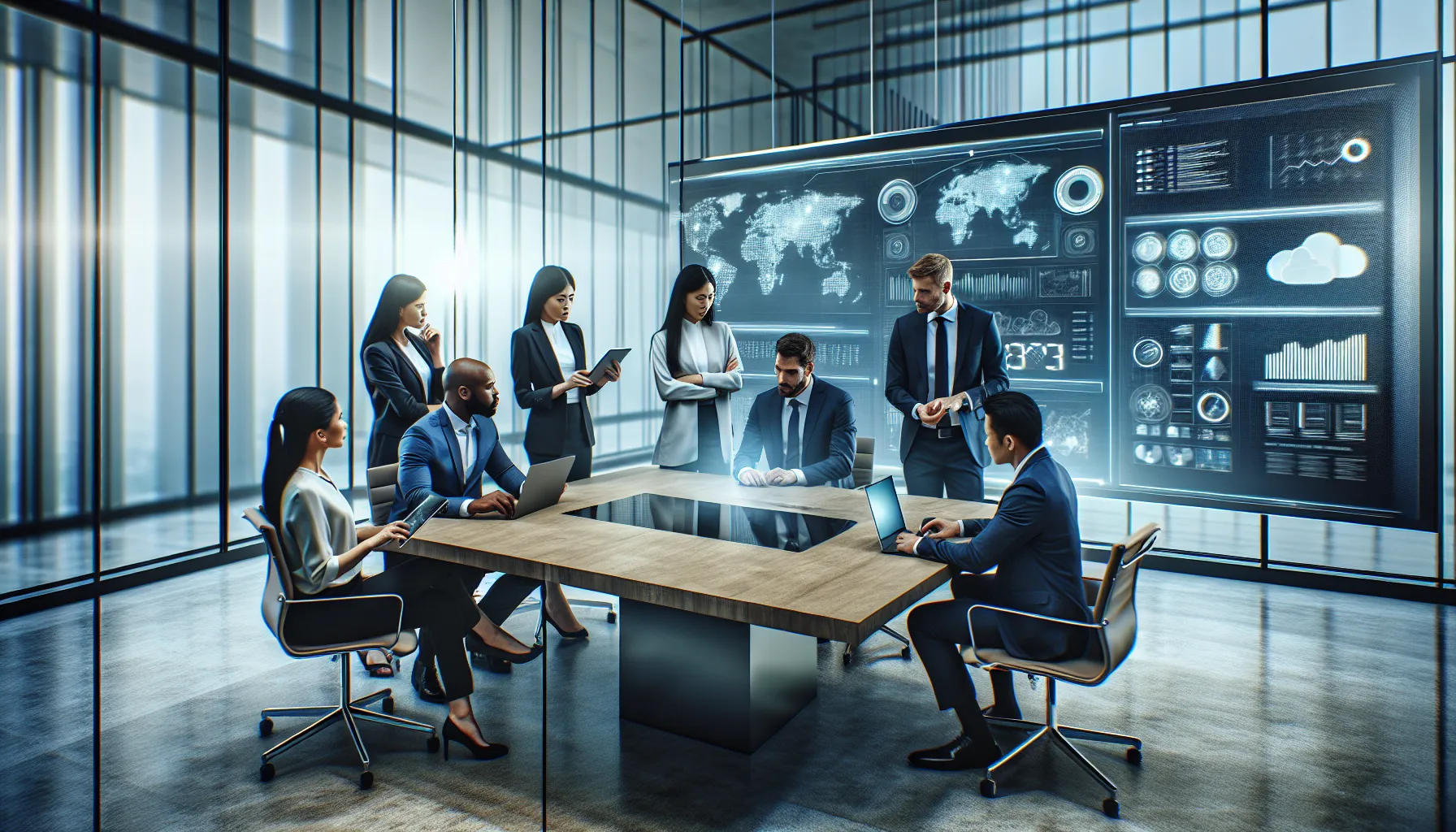 professionals discussing the significance of 2097985335 in an office.