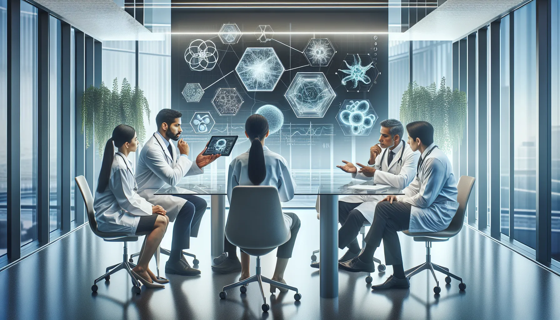 healthcare team discussing Gerenaldoposis disease in a modern office.