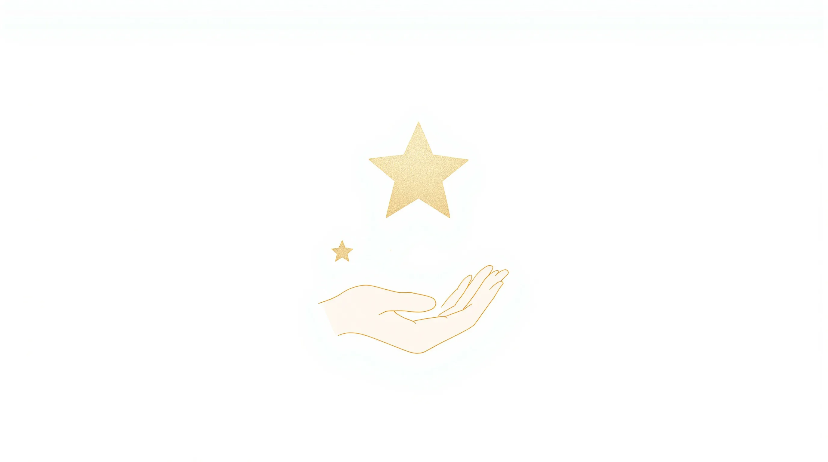 A soft gold star above minimal hand silhouettes symbolizing grandparent and newborn connection.