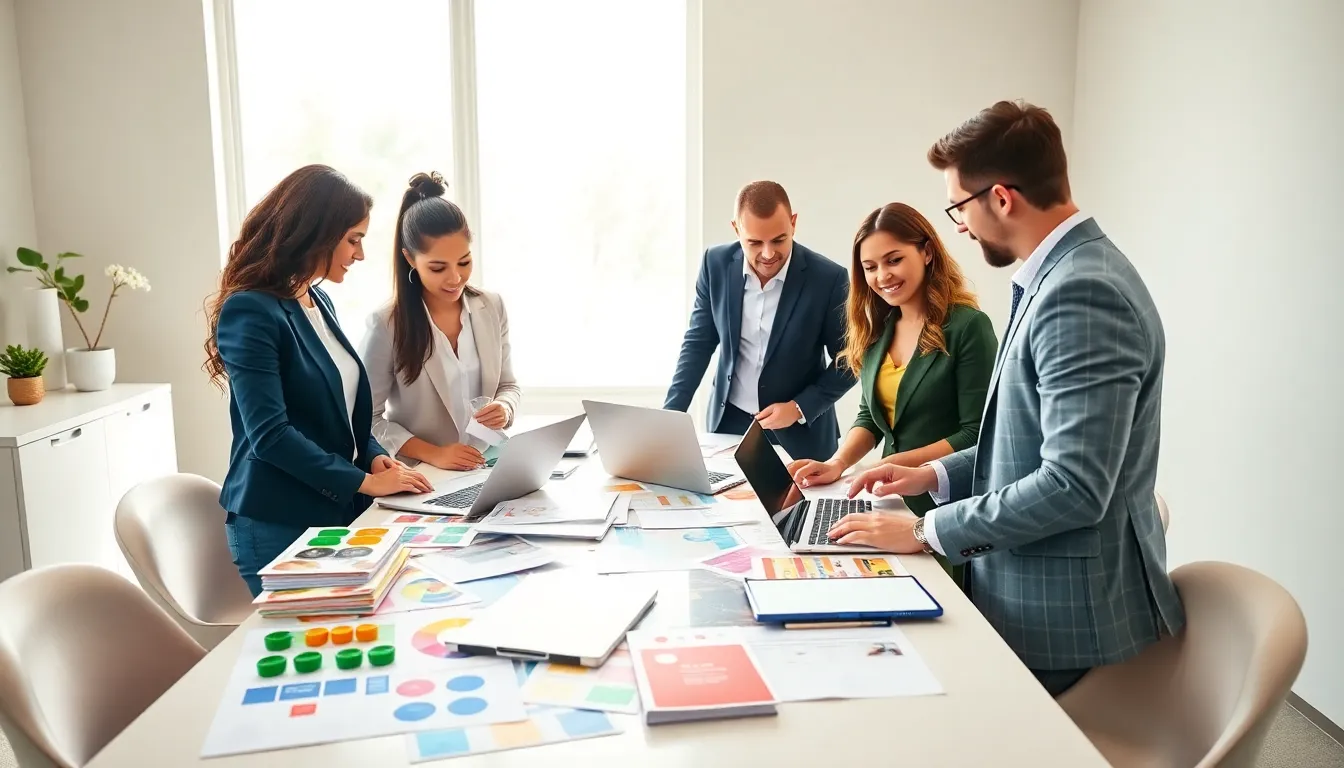 diverse individuals collaborating on budget-friendly event planning.