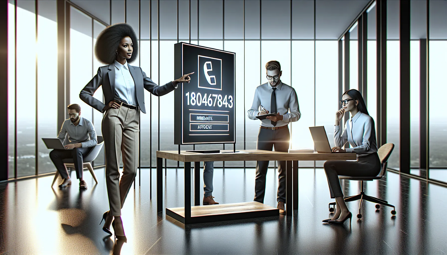 diverse professionals collaborating in a modern office.