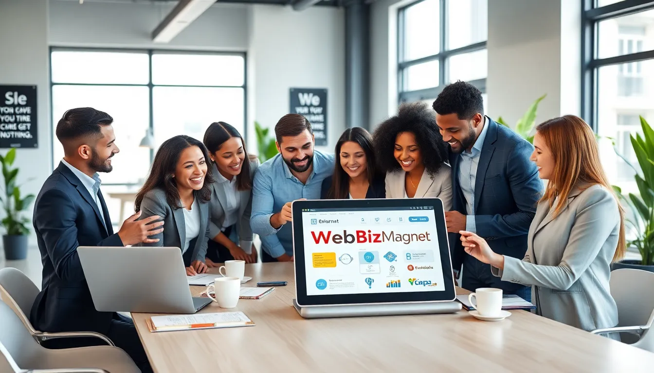 diverse team collaborating in a modern office setting.