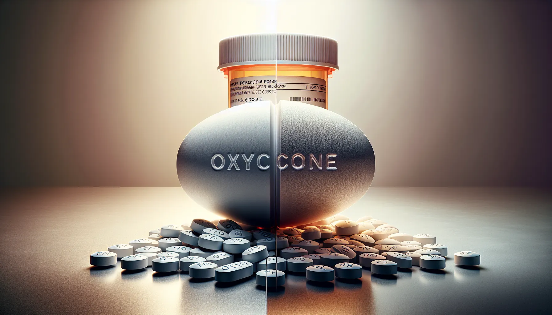 A visual comparison of Oxycodone and Percocet pills.