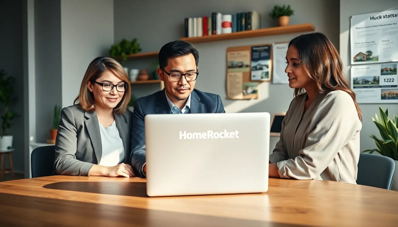 diverse group discussing real estate in a modern home office.