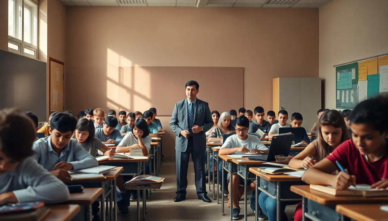 overcrowded classroom illustrating financial constraints in education.