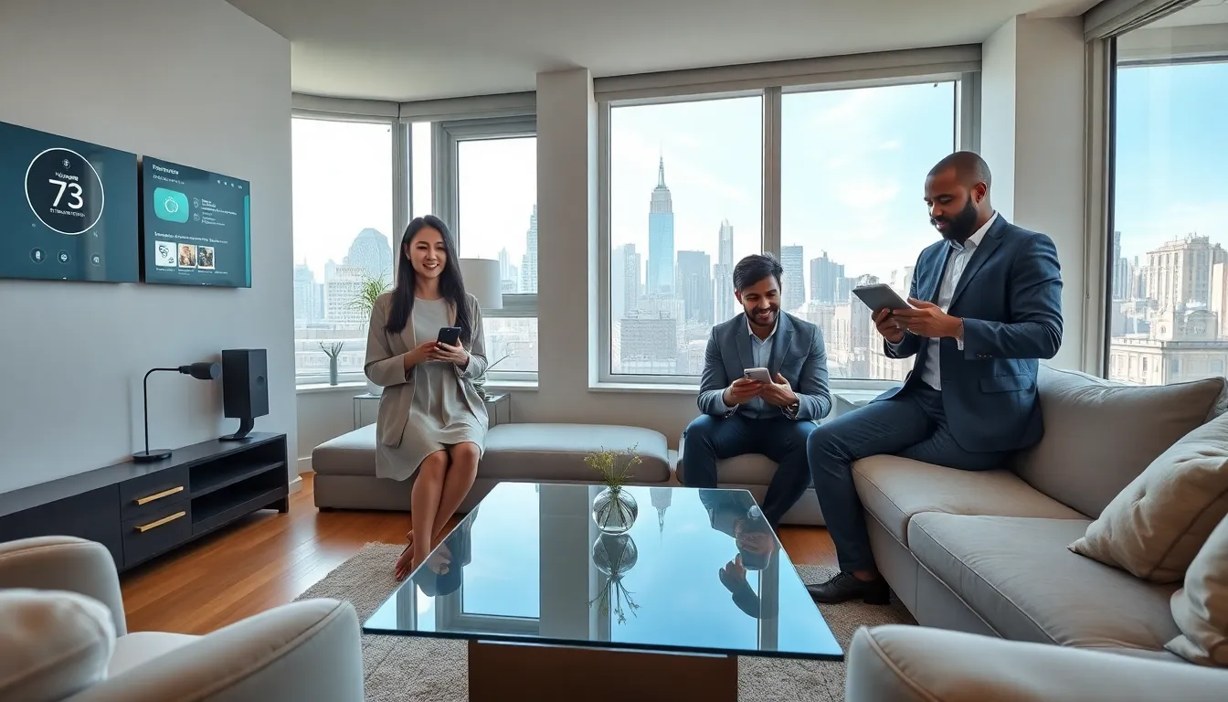modern apartment with smart home technology in New York City.