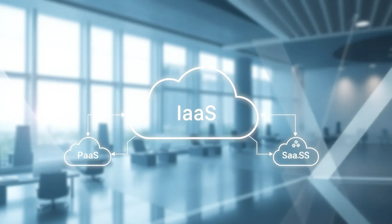 Diagram showcasing IaaS, PaaS, and SaaS cloud service models.