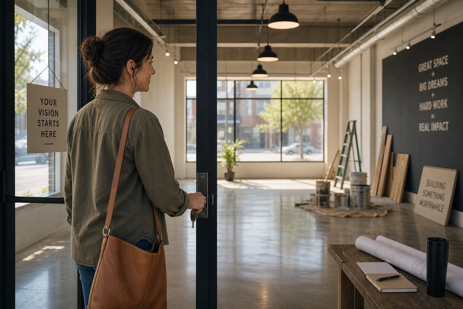 Business owner taking possession of a commercial property as a long-term business asset.