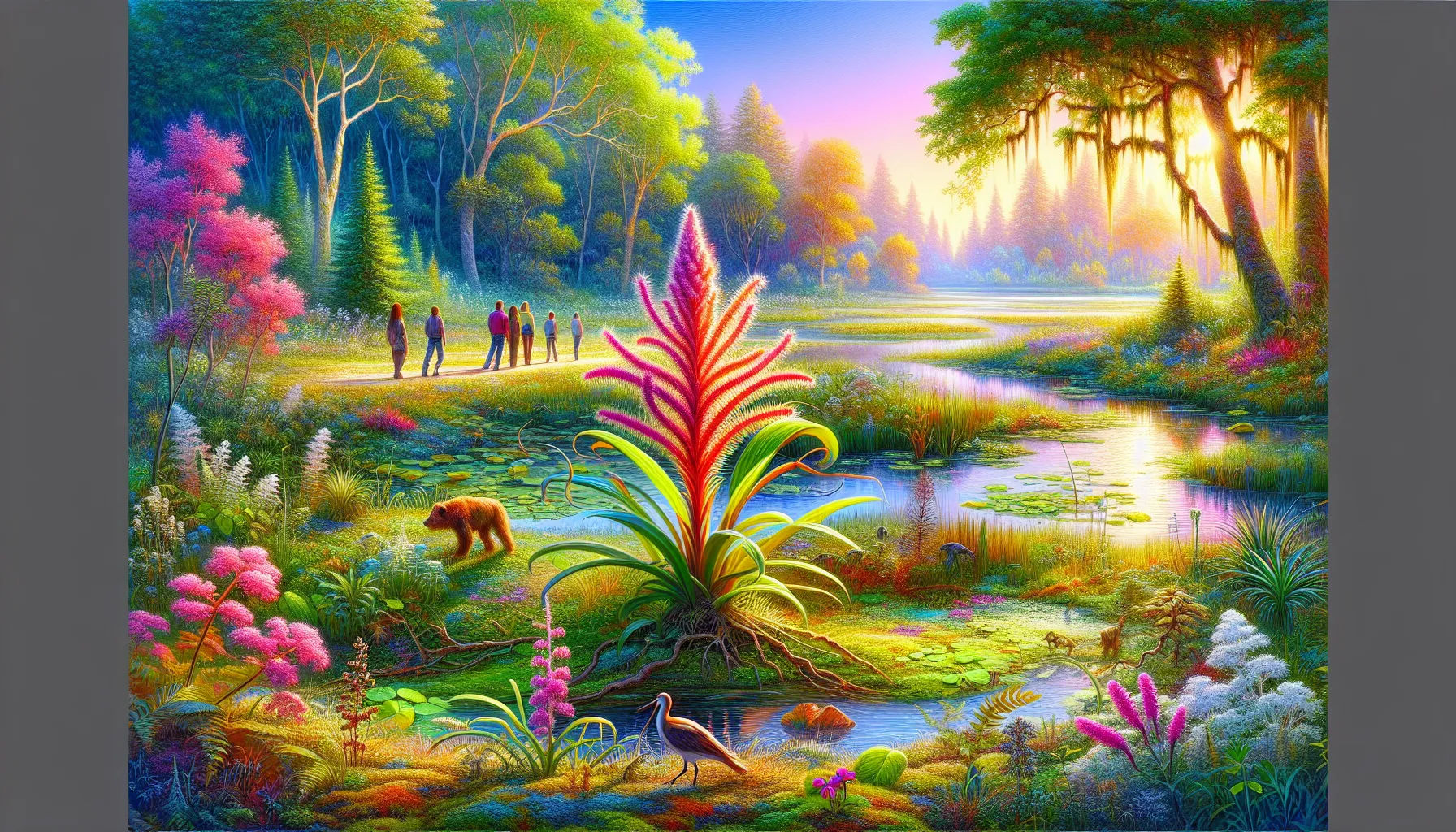 vibrant Bogendelia in a lush wetland environment.