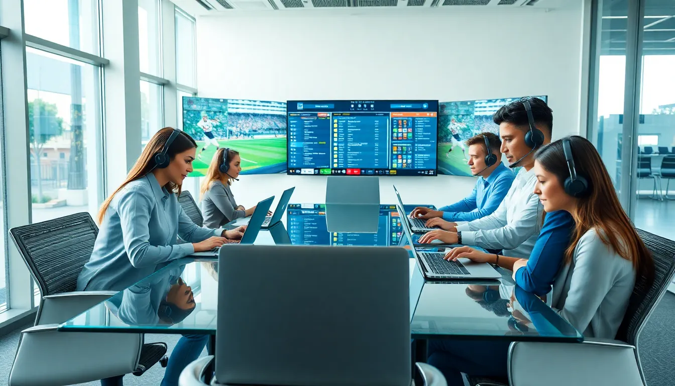 diverse team providing customer support in a modern office.