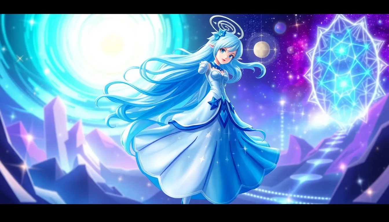 Rosalina, a cosmic guardian, in a vibrant 4D gaming environment.