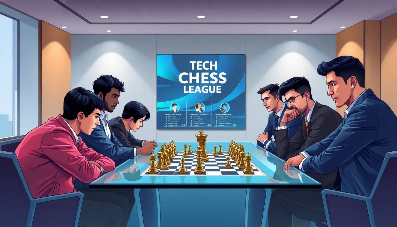 diverse chess players competing in a modern tournament setting.