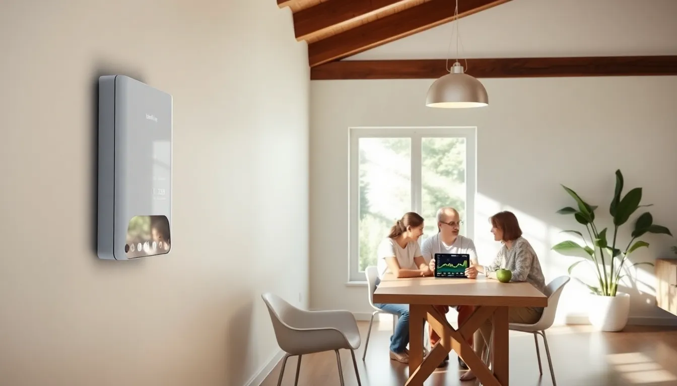 smart living battery displayed in a modern home setting.