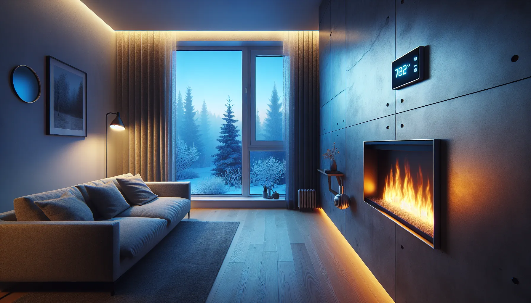 Hvordan unngå fuktproblemer ved bruk av bioetanolpeis 2 Condensation on a window near a bioethanol fireplace in a norwegian living room.