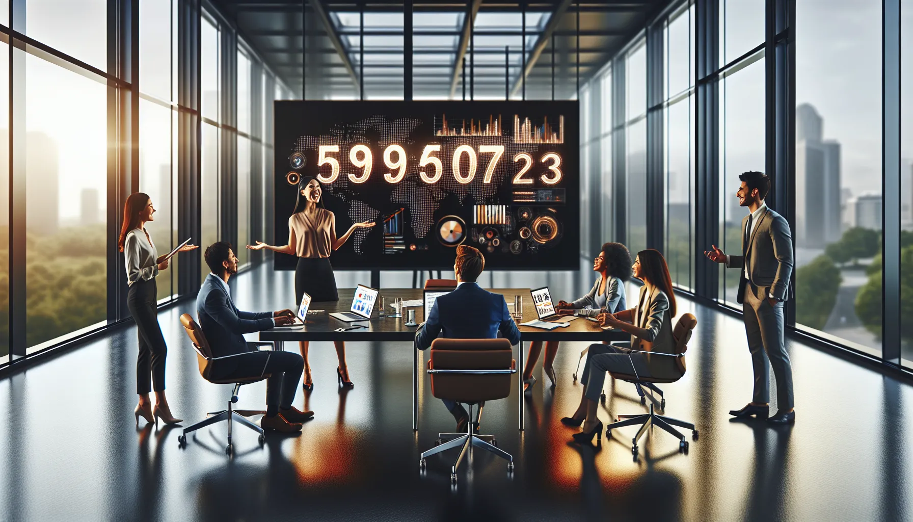 diverse team brainstorming marketing strategies in a modern office.