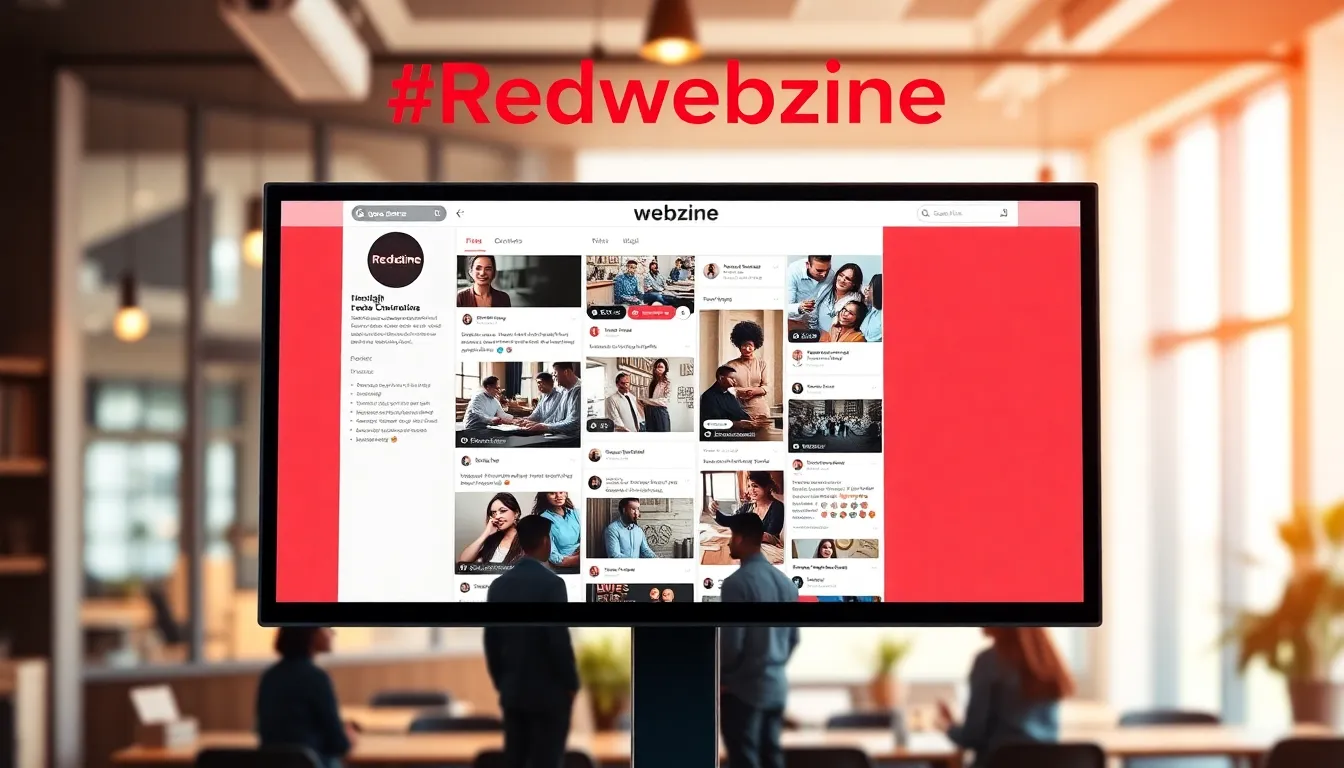 digital interface of a vibrant social media platform promoting engagement and creativity.