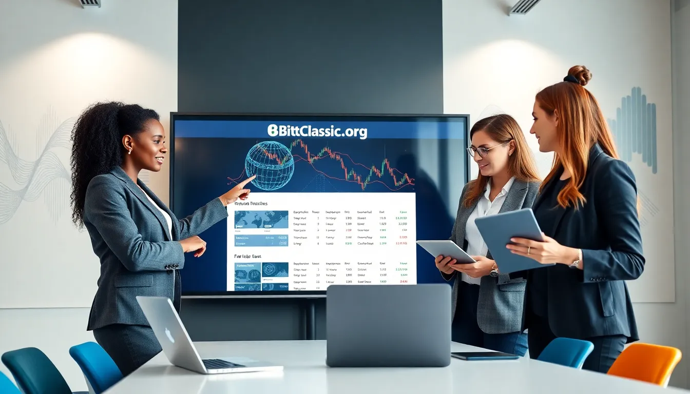 diverse team discussing cryptocurrency in a modern office.