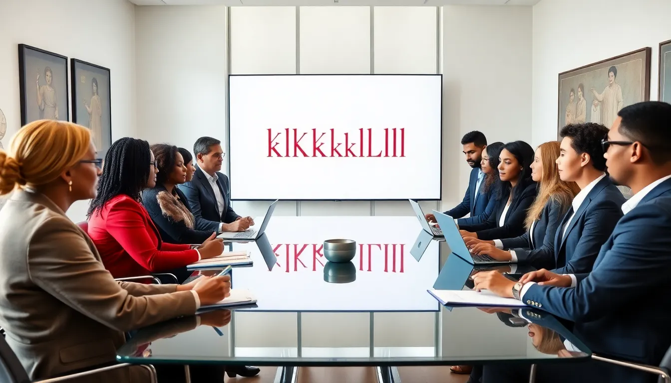 diverse professionals discussing a concept in a modern office setting.