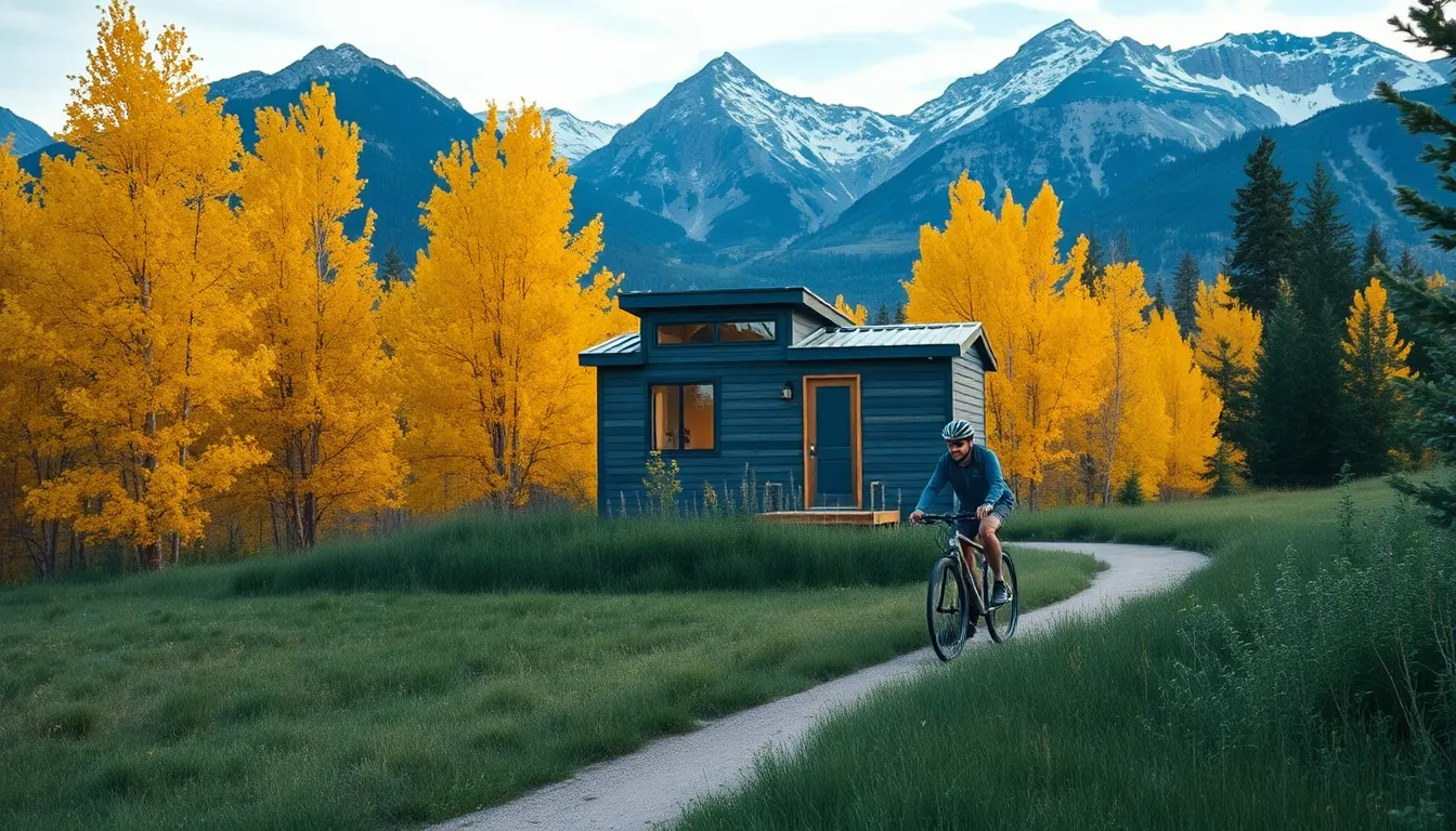 tiny home in a scenic Colorado landscape with hiking trails.