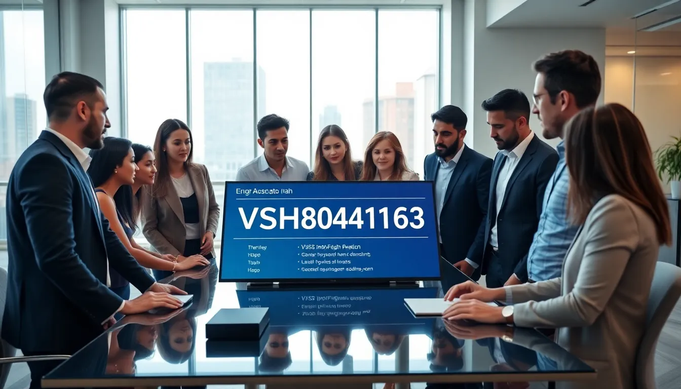 diverse team discussing a technology identifier in a modern office.