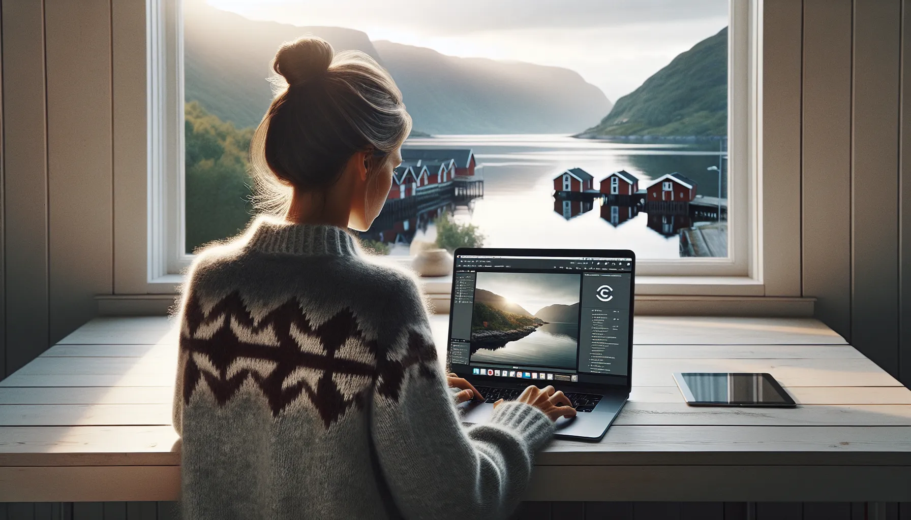 Norwegian woman selects creative commons license and adds proper credit for a fjord photo.