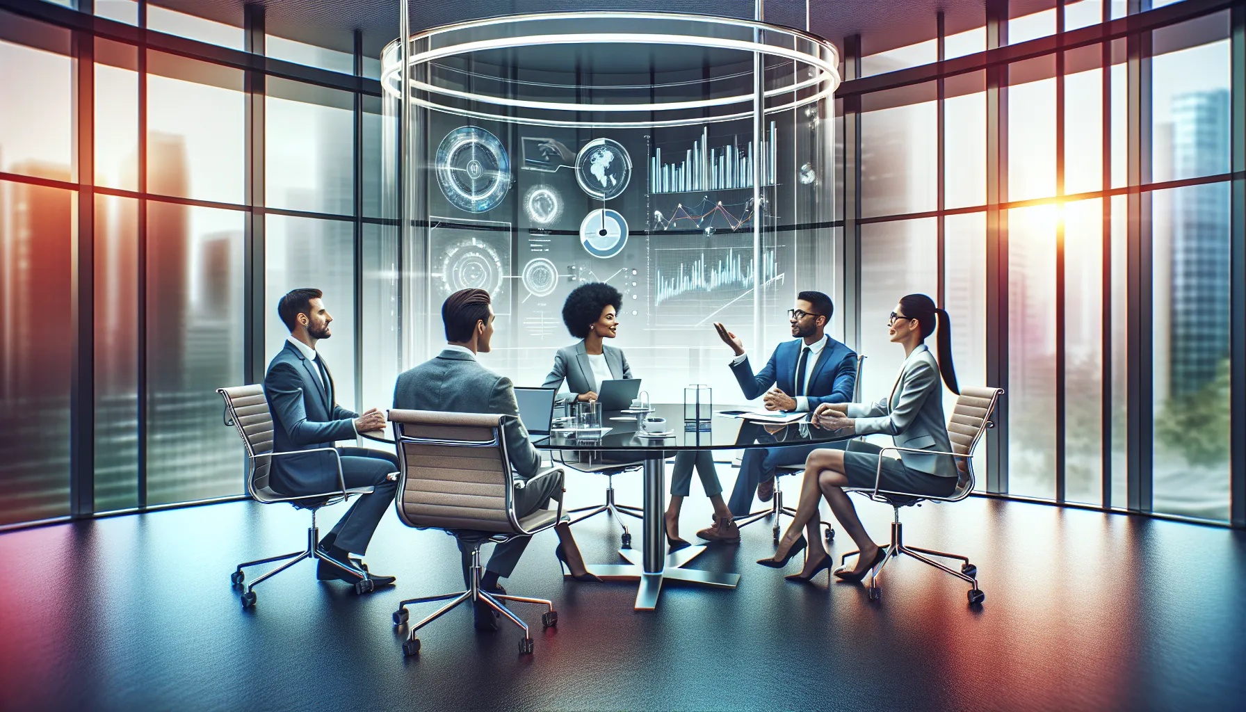 diverse professionals discussing A12656568684A in a modern office.