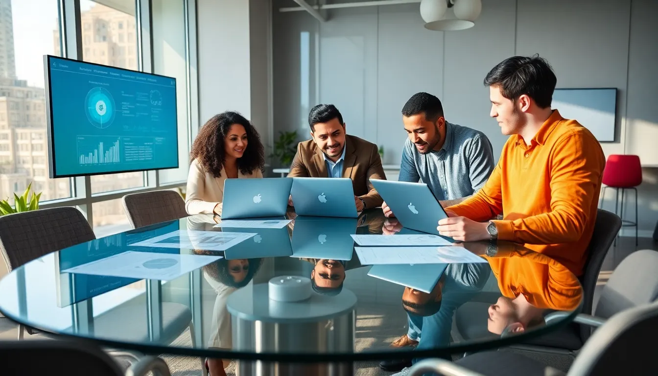 diverse team discussing innovations for Smith201500 in a modern office.