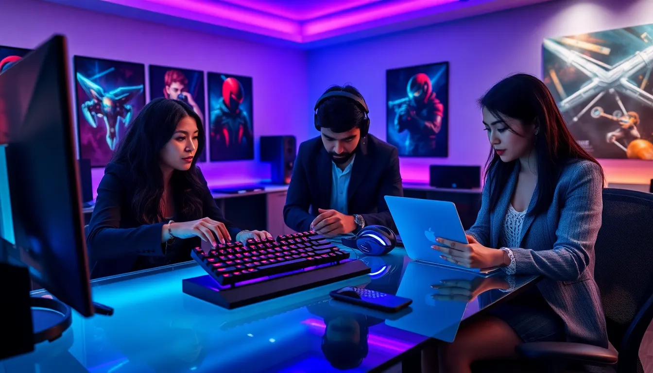 diverse team exploring Lethal Gaming Gear in a modern workspace.