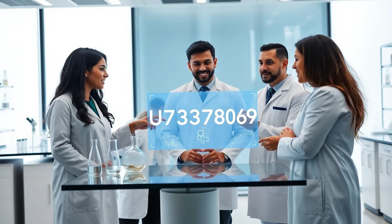 diverse scientists collaborating in a modern laboratory.