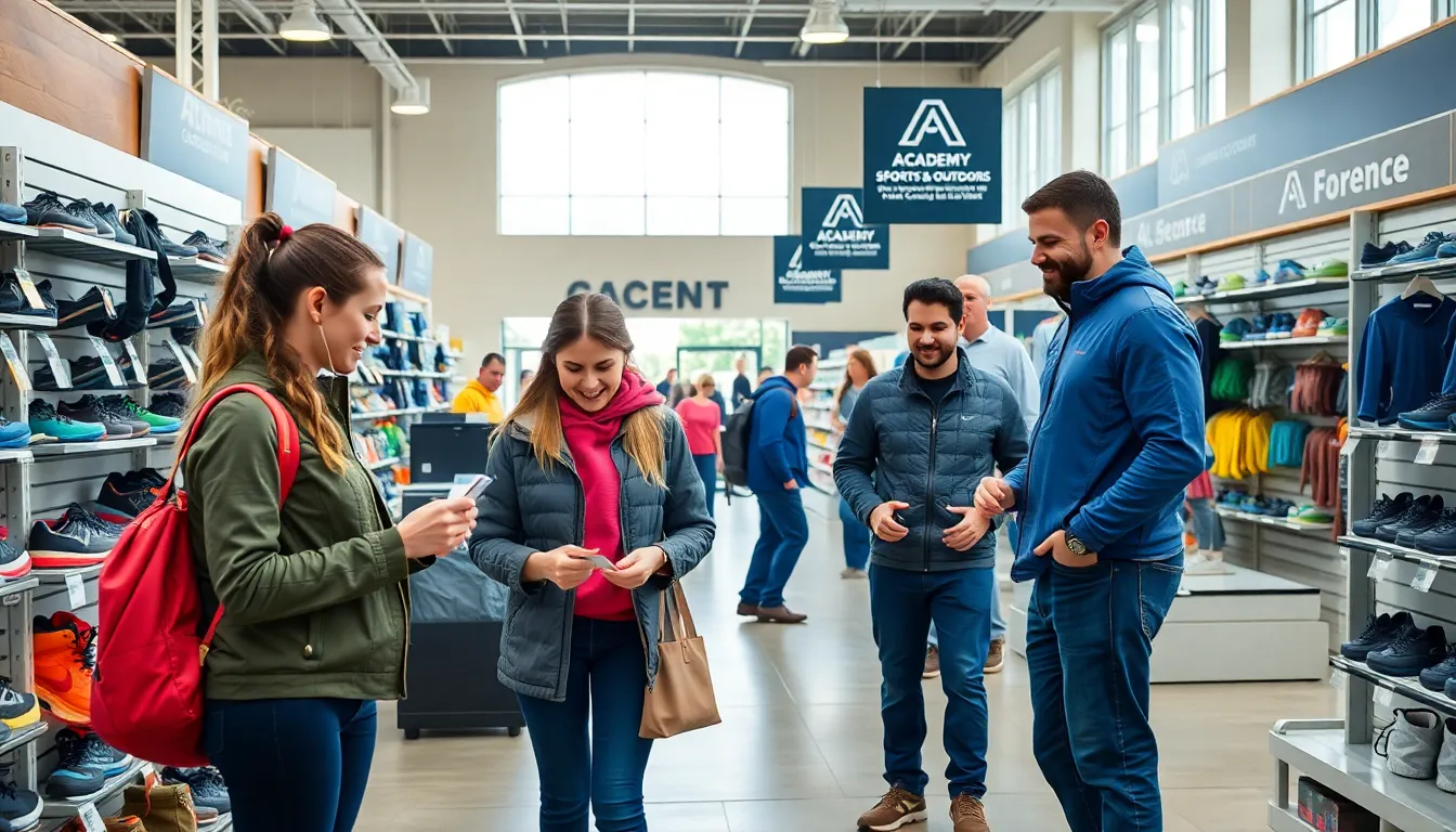 diverse customers shopping at Academy Sports and Outdoors store in Florence.