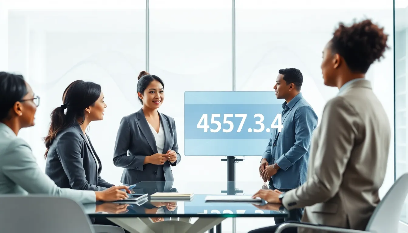 professionals discussing the significance of 4576.33.4 in a modern office.