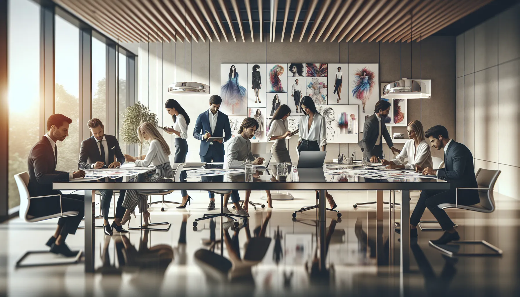 diverse team collaborating in a modern office setting on grayoffsetback applications.