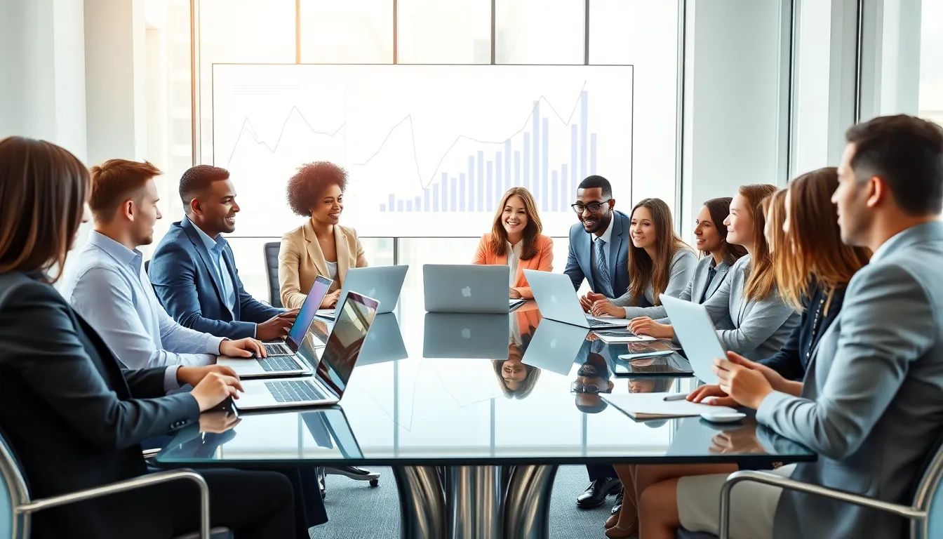 diverse professionals discussing concepts in a modern office setting.