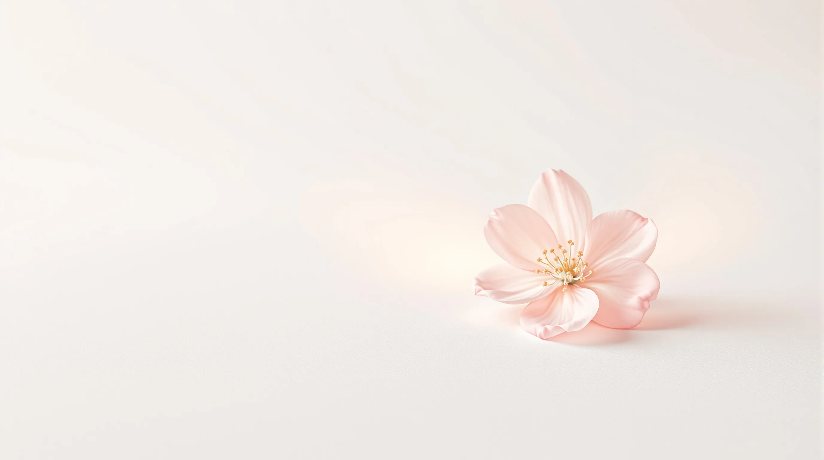 A single pink flower on white background symbolizing baptism blessing.