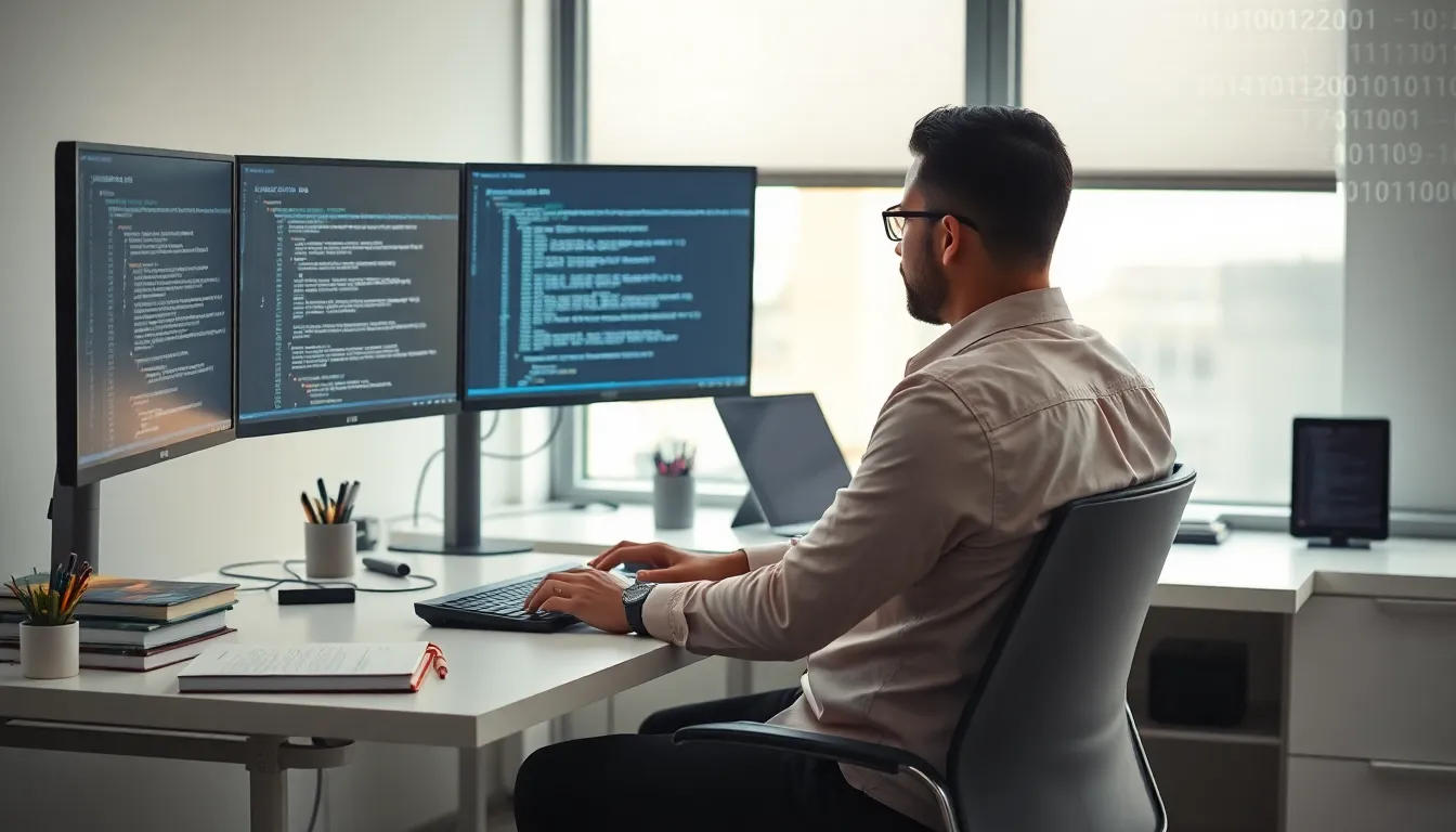 coder troubleshooting issues with Warepad 0.2 in a modern workspace.